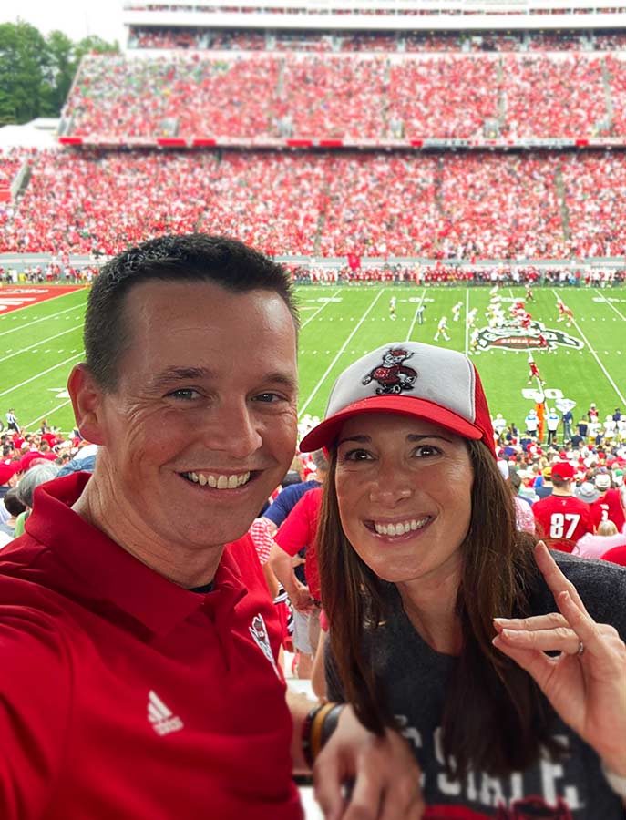 Matt and Brooke at NC State Football game