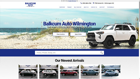Wilmington Auto Dealership website