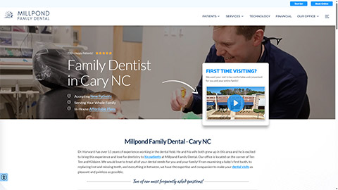 Cary Dental Office website