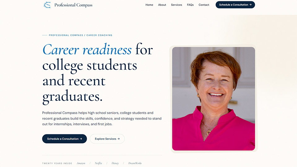 Professional Compass career coach website